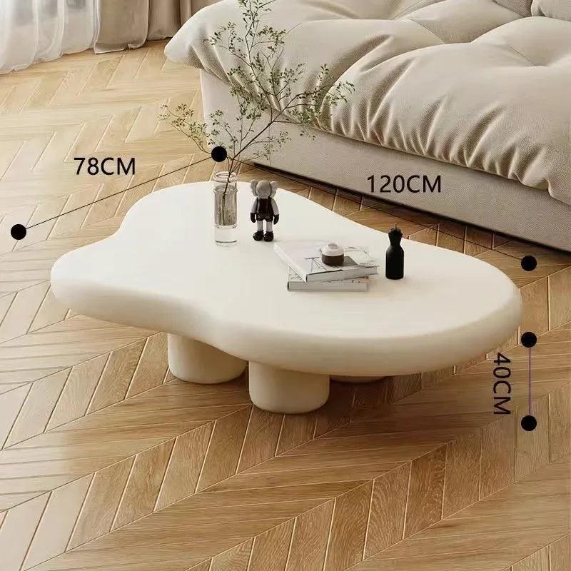 Simple Modern Cloud Shaped Coffee Tables for Living Room Luxury Center Table White Sofa Side Table Kawaii Room Decor Furniture