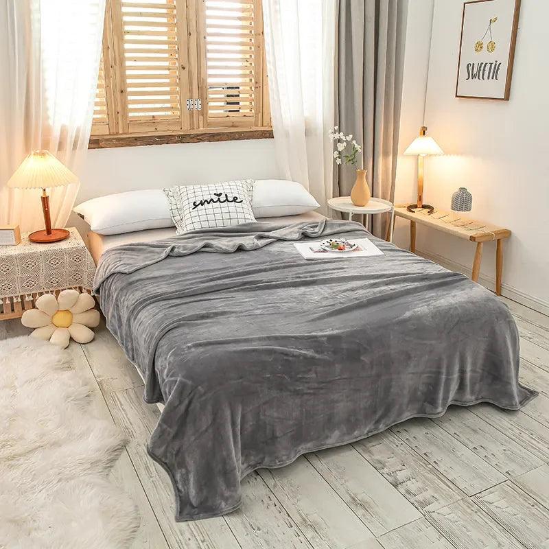 Simple Winter Blanket Rectangle Blanket Double Side Home Supply Rectangle Soft Warm Blankets