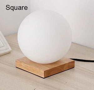 Simple glass ball table lamp living room study desk lamp Wooden Small Round Desk Lamp Home Decor bedroom bedside Light Fixture