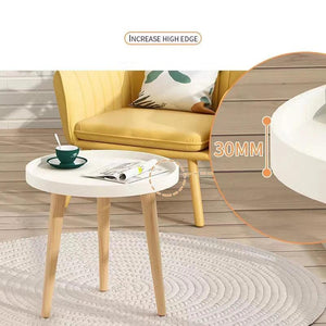 Small Coffee Table, Round Coffee Table with 3 Feets, Stable Side End Table for Living Room, Bedroom, Office