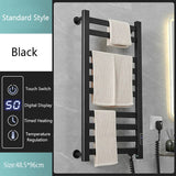 Smart Bathroom Electric Heated Towel Rack Black Electric Towel Rail Thermal Towel Radiator Cloth Screen Dryers Bath Heated Towel