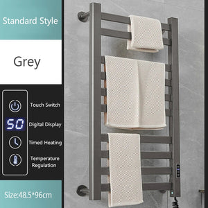 Smart Bathroom Electric Heated Towel Rack Black Electric Towel Rail Thermal Towel Radiator Cloth Screen Dryers Bath Heated Towel