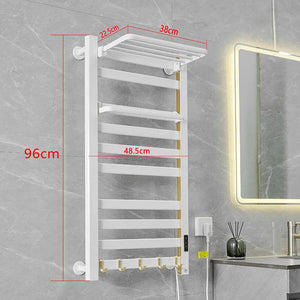 Smart Bathroom Electric Heated Towel Rack Black Electric Towel Rail Thermal Towel Radiator Cloth Screen Dryers Bath Heated Towel