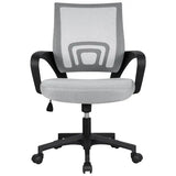 Smile Mart Adjustable Mid Back Mesh Swivel Office Chair with Armrests, Available In Black/Dark Gray/Gray and Other Colors