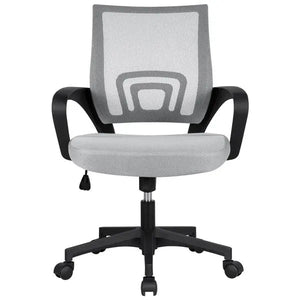 Smile Mart Adjustable Mid Back Mesh Swivel Office Chair with Armrests, Available In Black/Dark Gray/Gray and Other Colors