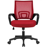 Smile Mart Adjustable Mid Back Mesh Swivel Office Chair with Armrests, Available In Black/Dark Gray/Gray and Other Colors