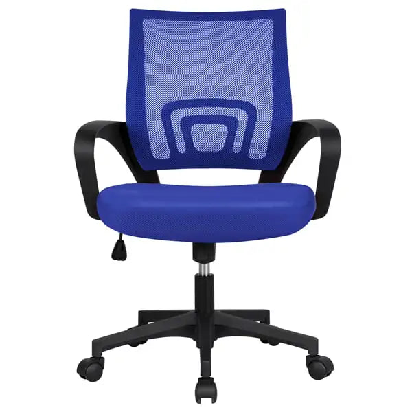 Smile Mart Adjustable Mid Back Mesh Swivel Office Chair with Armrests, Available In Black/Dark Gray/Gray and Other Colors