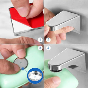 Soap Box Bathroom Magnetic Soap Holder Soap Holder Wall Mount Soap Container Dispenser Wall Attachment Bathroom Soap Dish Rack