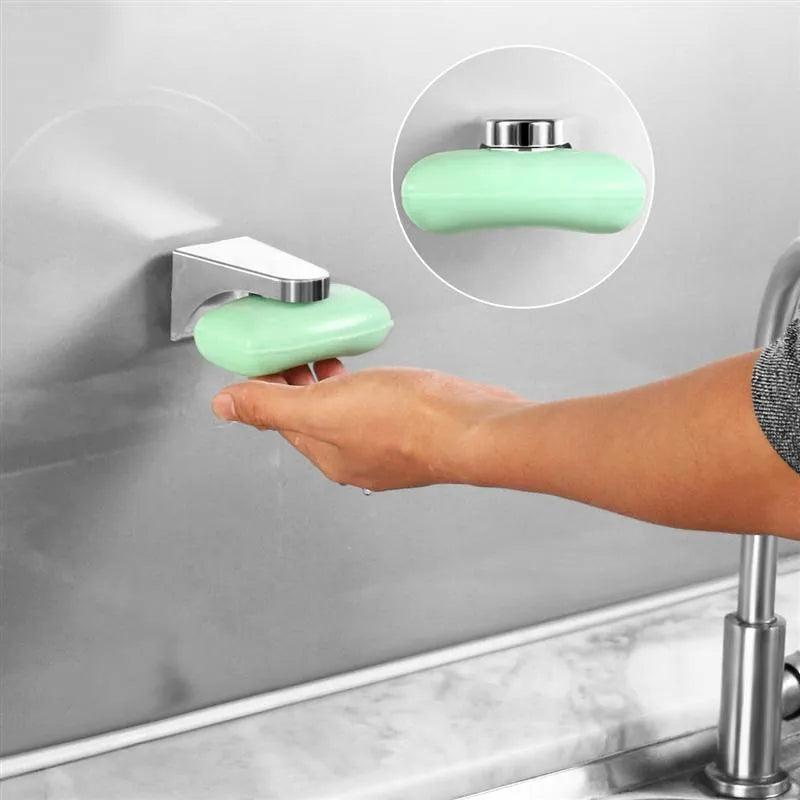 Soap Box Bathroom Magnetic Soap Holder Soap Holder Wall Mount Soap Container Dispenser Wall Attachment Bathroom Soap Dish Rack