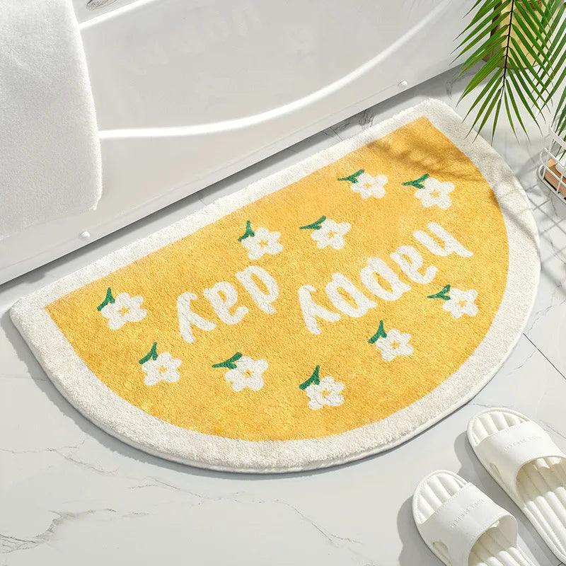 Soft Floor Mats Small Fresh Text Flowers Rugs Home Entrance Carpet Bedroom Toilet Bathroom Door Absorbent Non-Slip Foot Pad