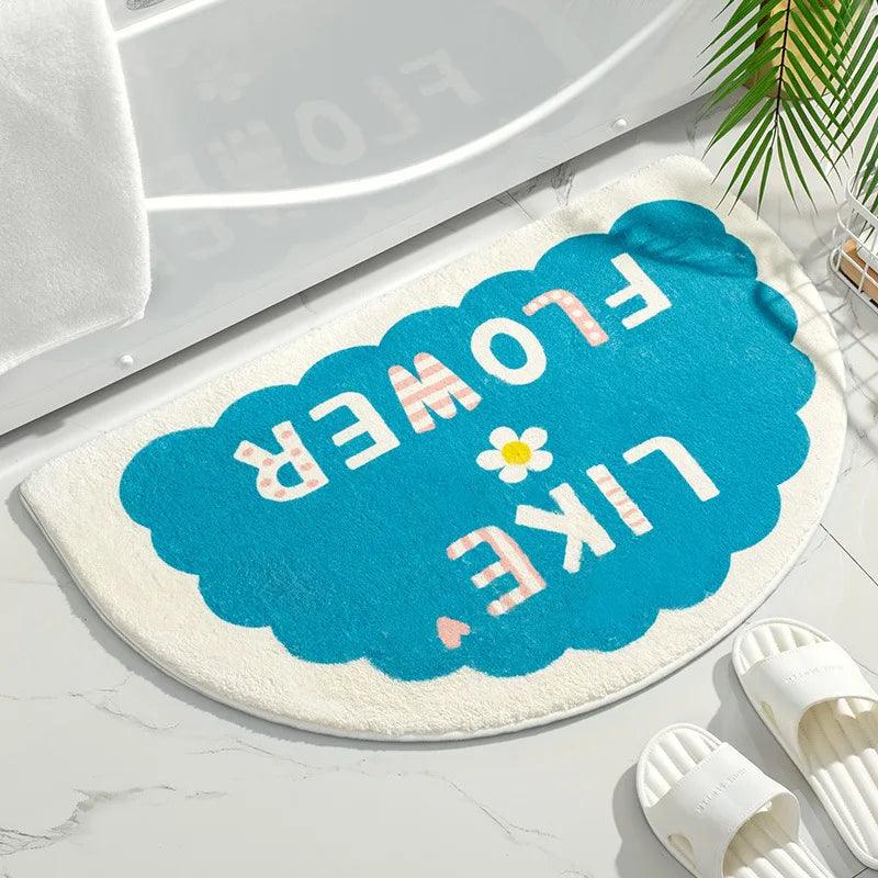 Soft Floor Mats Small Fresh Text Flowers Rugs Home Entrance Carpet Bedroom Toilet Bathroom Door Absorbent Non-Slip Foot Pad