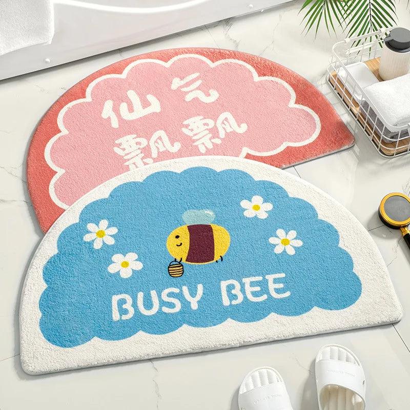 Soft Floor Mats Small Fresh Text Flowers Rugs Home Entrance Carpet Bedroom Toilet Bathroom Door Absorbent Non-Slip Foot Pad