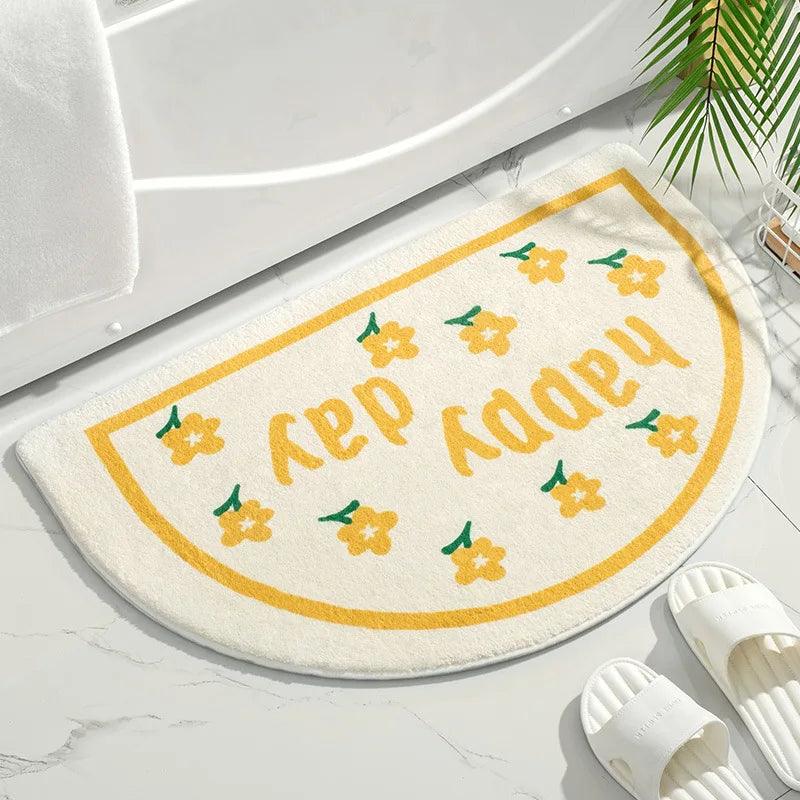 Soft Floor Mats Small Fresh Text Flowers Rugs Home Entrance Carpet Bedroom Toilet Bathroom Door Absorbent Non-Slip Foot Pad