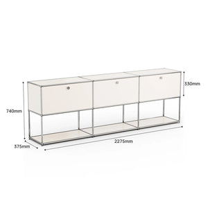 Storage Cabinet Sideboard Haller Cabinet Storage Shelf Modular Furniture Stainless Steel Metal Board Living Room Cabinet-No Keys