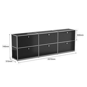 Storage Cabinet Sideboard Haller Cabinet Storage Shelf Modular Furniture Stainless Steel Metal Board Living Room Cabinet-No Keys