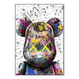 Street Graffiti Fashions Violent Teddy Bear Wall Art Poster Popular Home Living Room Decor Canvas Painting Prints Mural Pictures