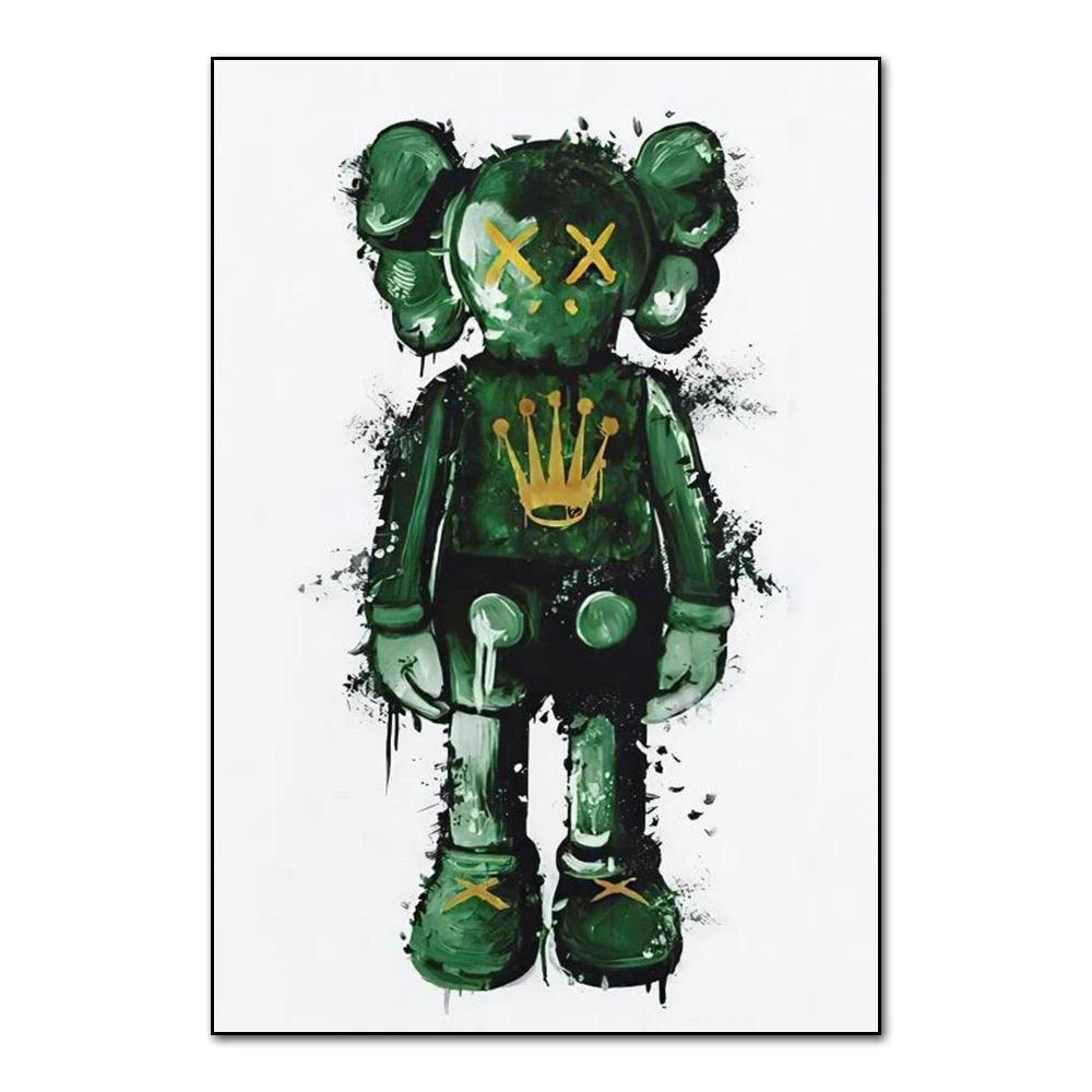 Street Graffiti Fashions Violent Teddy Bear Wall Art Poster Popular Home Living Room Decor Canvas Painting Prints Mural Pictures