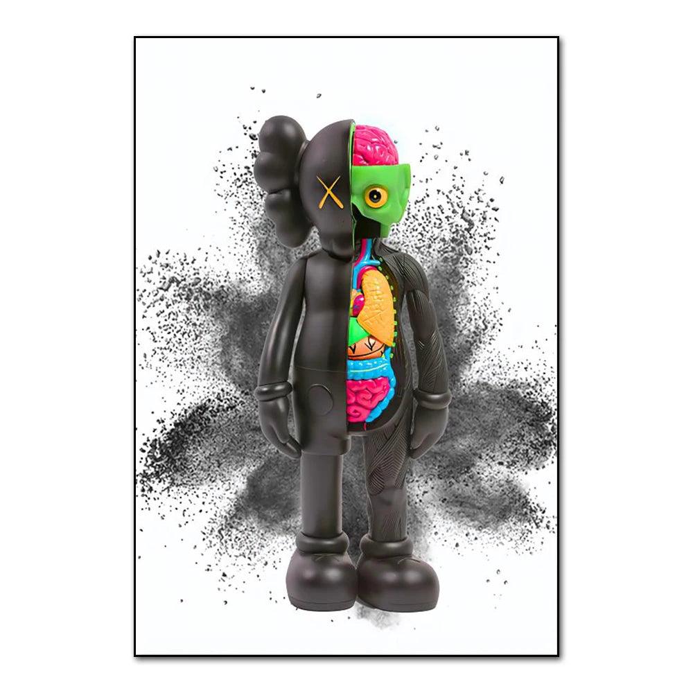 Street Graffiti Fashions Violent Teddy Bear Wall Art Poster Popular Home Living Room Decor Canvas Painting Prints Mural Pictures