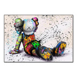 Street Graffiti Fashions Violent Teddy Bear Wall Art Poster Popular Home Living Room Decor Canvas Painting Prints Mural Pictures