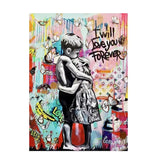 Street Pop Poster Prints Banksy Wall Art I Will Love You Forever Inspired Artwork Graffiti Canvas Painting for Home Room Decor