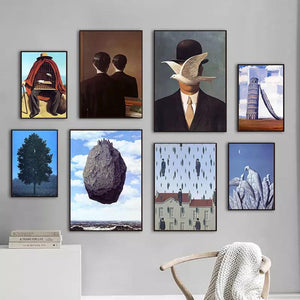 Surrealism Rene Magritte Classic Artwork Reproduction Posters and Print Canvas Painting Wall Art Picture for Living Room Cuadros