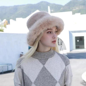 Thicken hat new style ladies fur ball plus velvet warm hood outdoor autumn and winter cold-proof fashion cute woolen wholesale