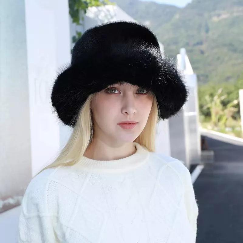 Thicken hat new style ladies fur ball plus velvet warm hood outdoor autumn and winter cold-proof fashion cute woolen wholesale