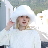 Thicken hat new style ladies fur ball plus velvet warm hood outdoor autumn and winter cold-proof fashion cute woolen wholesale