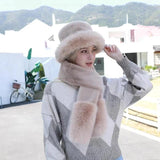 Thicken hat new style ladies fur ball plus velvet warm hood outdoor autumn and winter cold-proof fashion cute woolen wholesale