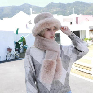 Thicken hat new style ladies fur ball plus velvet warm hood outdoor autumn and winter cold-proof fashion cute woolen wholesale