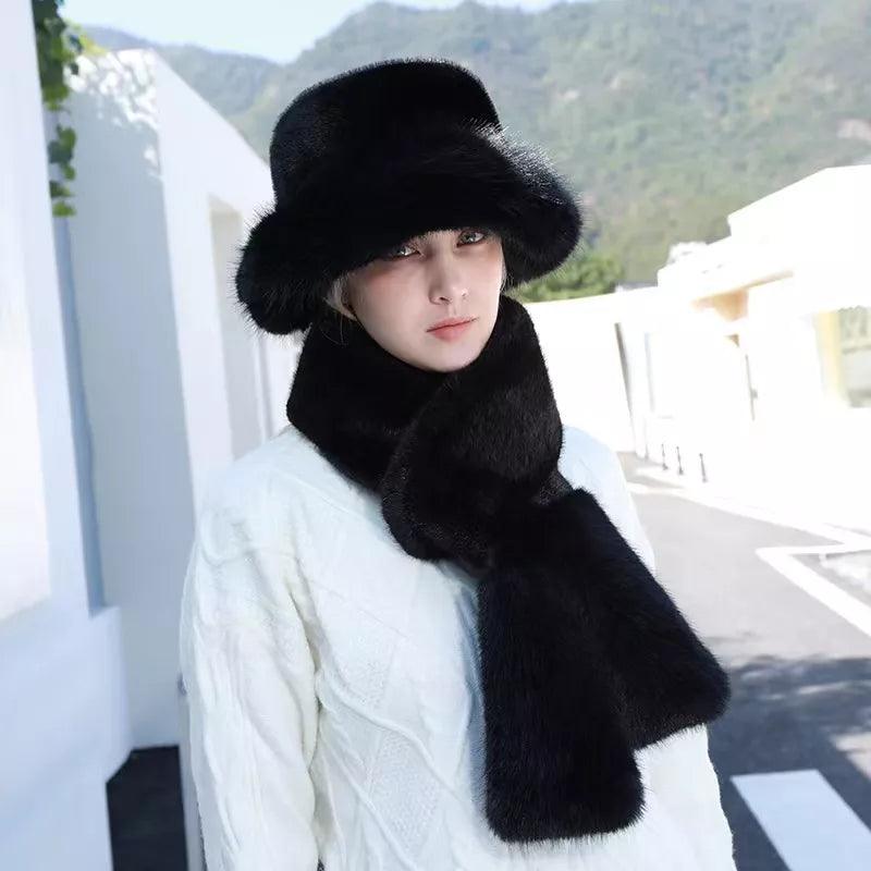 Thicken hat new style ladies fur ball plus velvet warm hood outdoor autumn and winter cold-proof fashion cute woolen wholesale