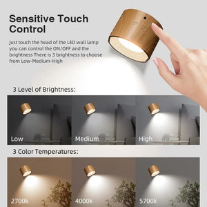 Touch Remote control Led rechargeable wall lamp Rechargeable Battery powered LED cordless wall sconces light with USB charging