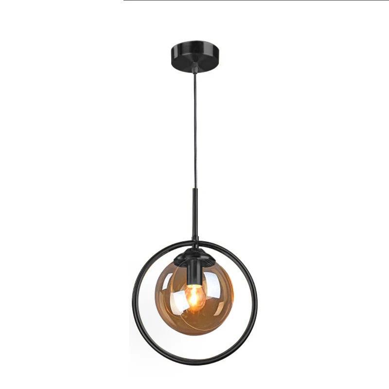 Transparent Amber Smoky Gray Glass Ball Pendant Lights Magic Bean Suspension Lamp Bar Dining Restaurant Indoor Hanging Lighting