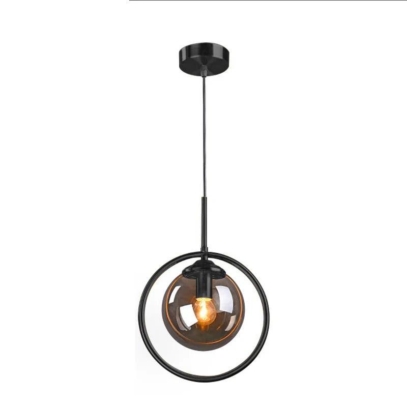 Transparent Amber Smoky Gray Glass Ball Pendant Lights Magic Bean Suspension Lamp Bar Dining Restaurant Indoor Hanging Lighting