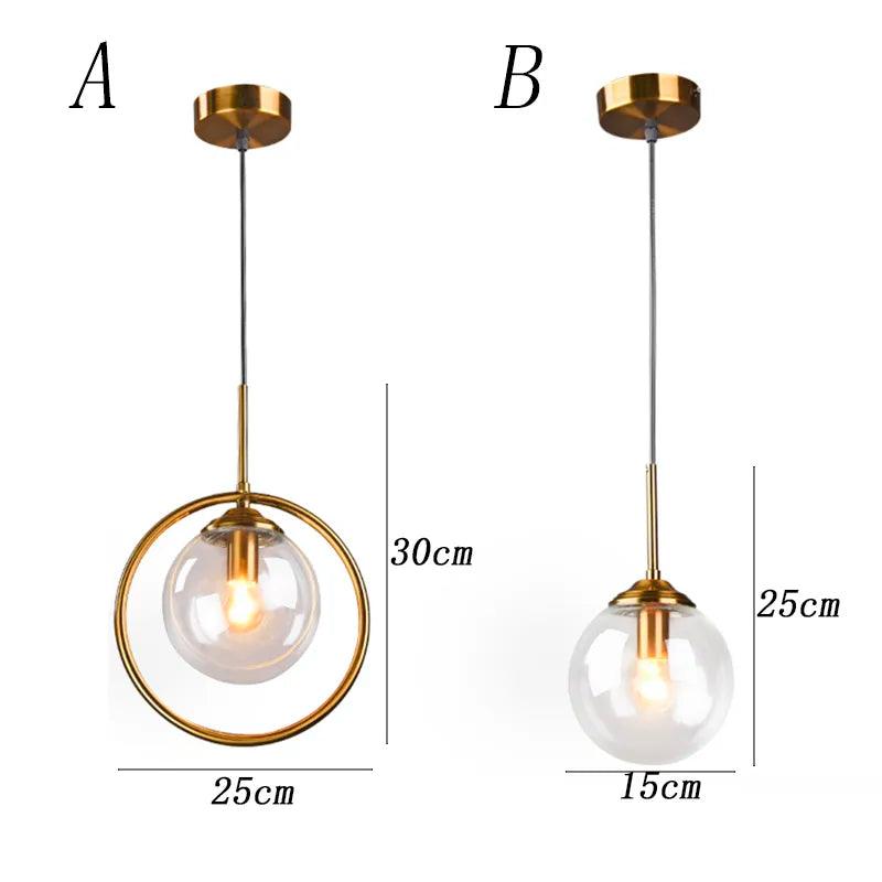 Transparent Amber Smoky Gray Glass Ball Pendant Lights Magic Bean Suspension Lamp Bar Dining Restaurant Indoor Hanging Lighting