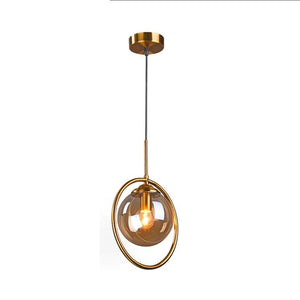 Transparent Amber Smoky Gray Glass Ball Pendant Lights Magic Bean Suspension Lamp Bar Dining Restaurant Indoor Hanging Lighting