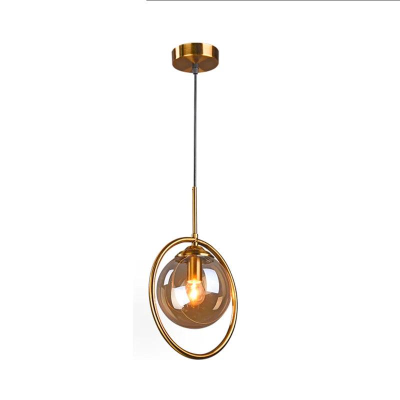 Transparent Amber Smoky Gray Glass Ball Pendant Lights Magic Bean Suspension Lamp Bar Dining Restaurant Indoor Hanging Lighting