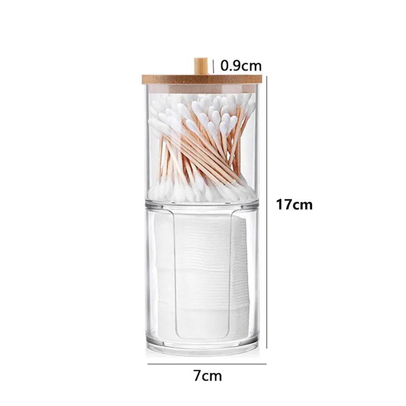 Transparent Cotton Swab Storage Box Makeup Organizer Acrylic Storage Box Cotton Swab Cosmetic Box Bathroom Bedroom Storage