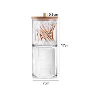 Transparent Cotton Swab Storage Box Makeup Organizer Acrylic Storage Box Cotton Swab Cosmetic Box Bathroom Bedroom Storage