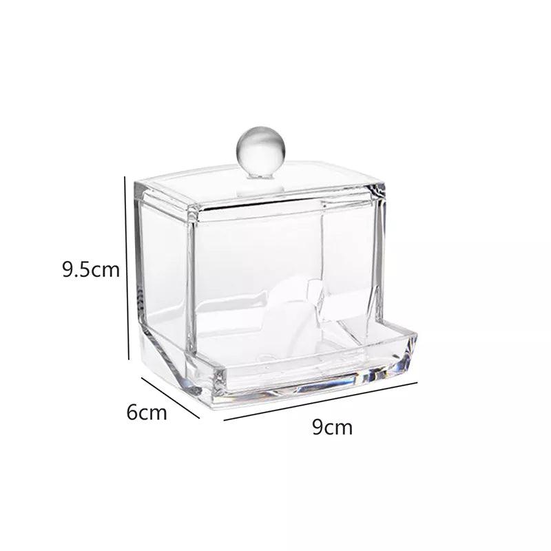 Transparent Cotton Swab Storage Box Makeup Organizer Acrylic Storage Box Cotton Swab Cosmetic Box Bathroom Bedroom Storage