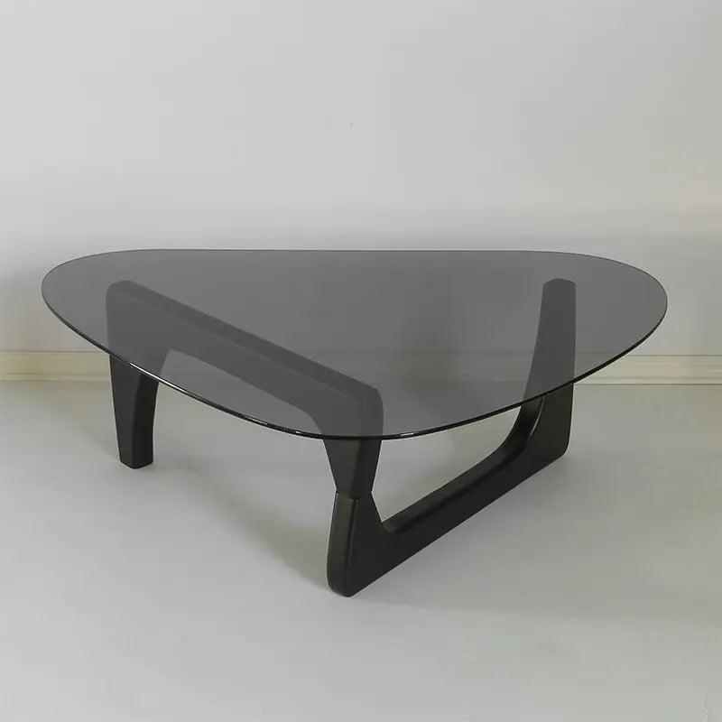 Triangle Glass Coffee Table Transparent Glass Coffee Table Solid Wood Living Room Minimalist Tea Table Modern Nordic Furniture