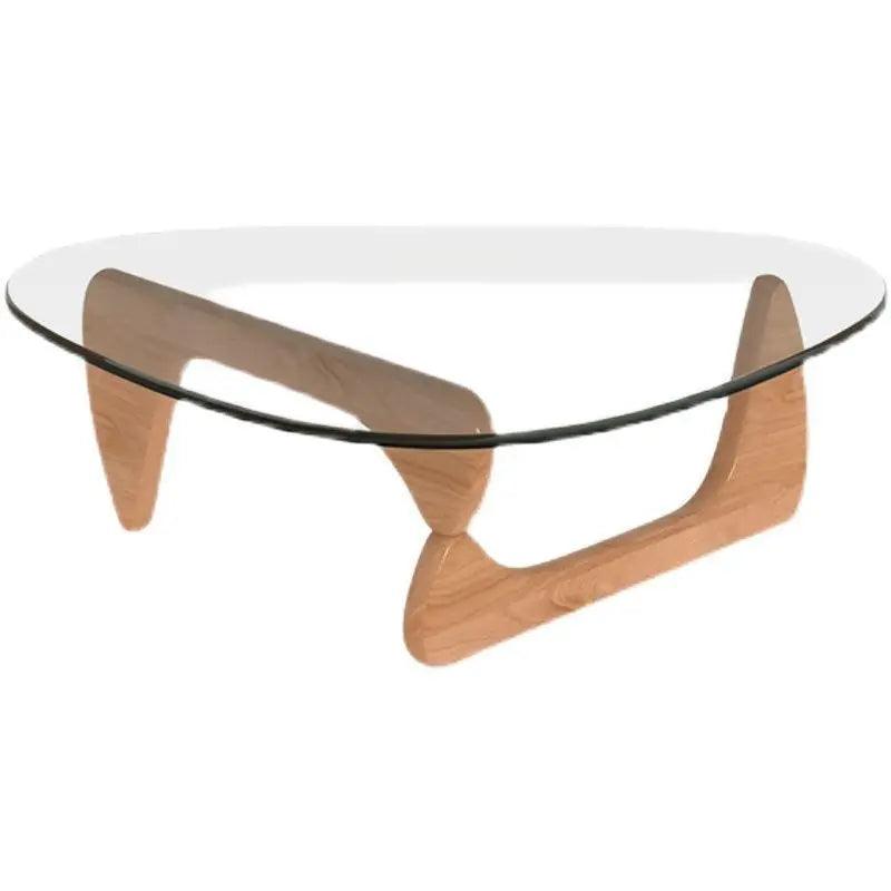 Triangle Glass Coffee Table Transparent Glass Coffee Table Solid Wood Living Room Minimalist Tea Table Modern Nordic Furniture