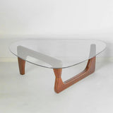 Triangle Glass Coffee Table Transparent Glass Coffee Table Solid Wood Living Room Minimalist Tea Table Modern Nordic Furniture