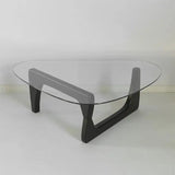 Triangle Glass Coffee Table Transparent Glass Coffee Table Solid Wood Living Room Minimalist Tea Table Modern Nordic Furniture