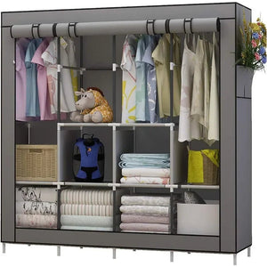 UDEAR Portable Closet Large Wardrobe Closet Clothes Organizer with 6 Storage Shelves（black/grey/beige）optional