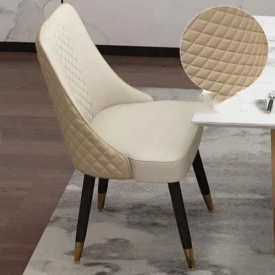 Unique Lounge Dining Chair Nordic Light Luxury Household Solid Leather Hotel Dining Table Chair Leisure Silla Italian Furniture