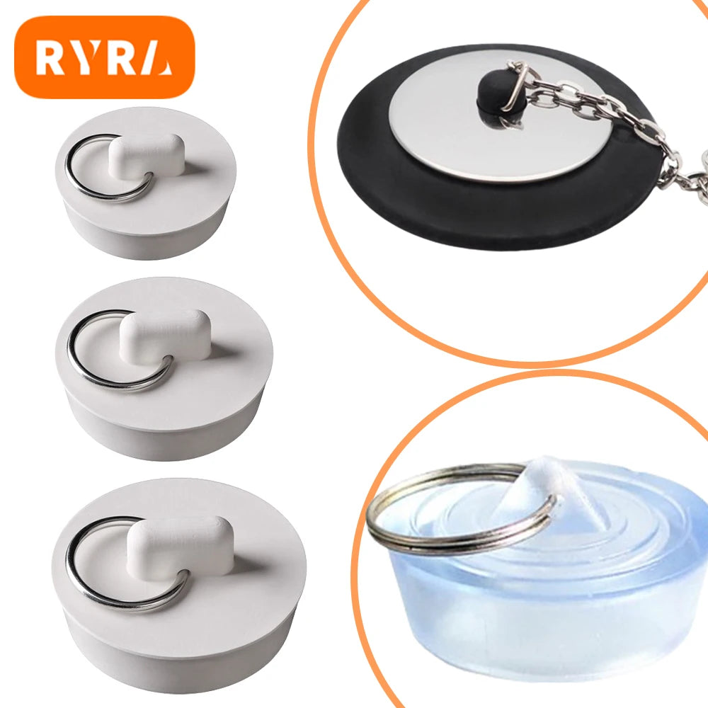 Universal Rubber Sink Plug With Chain Rubber Choke Bathtub Drain Stopper With Chain Chain Rubber Water Stopper Rubber Bathtub