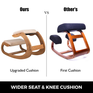 VEVOR Ergonomic Rocking Wooden Kneeling Chair Stool Correct Posture Computer Chair Original Home Office Furniture Thick Cushion