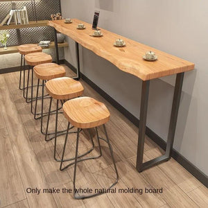 VIP Custom Solid Wood Bar Long Table Bar Table Home High-foot Balcony Dessert Shop Table and Chair Leisure Combination