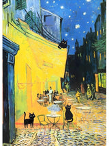 Van Gogh Famous Artworks The Starry Night Black Cat Funny Posters Canvas Painting Masterpiece Reproduction Wall Art Home Decor